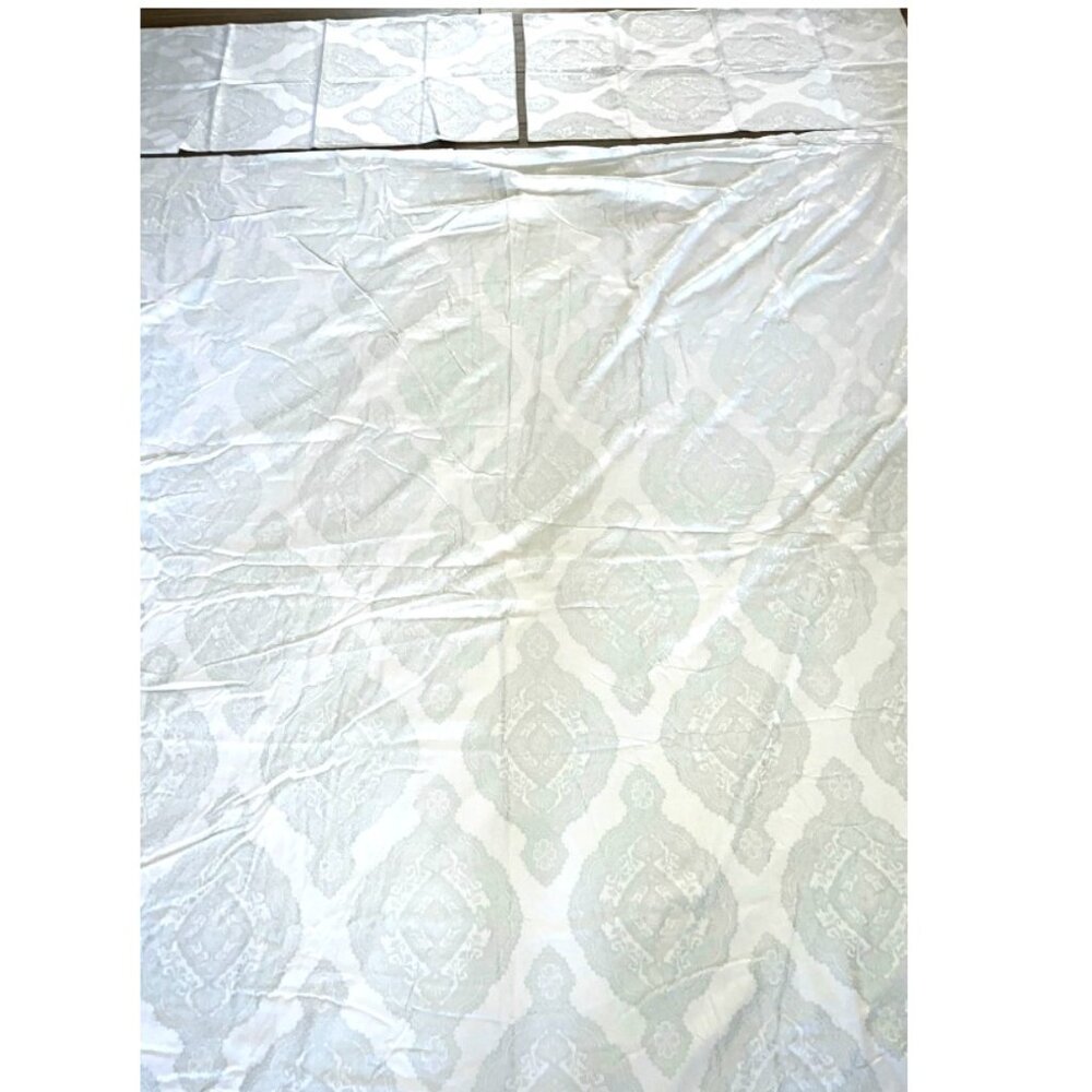 DEA Italy Seagreen Medallion Egyptian Cotton Duvet Cover & 2 Pillow Shams KING